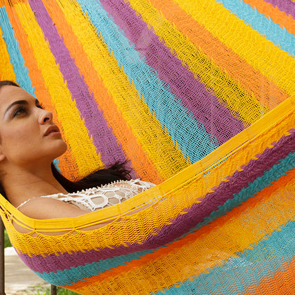 Mayan Legacy Jumbo Size Cotton Mexican Hammock in Alegra Colour