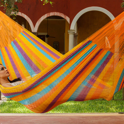 Mayan Legacy Jumbo Size Cotton Mexican Hammock in Alegra Colour