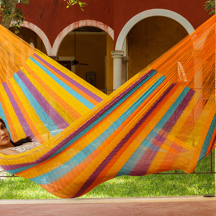 Mayan Legacy Jumbo Size Cotton Mexican Hammock in Alegra Colour