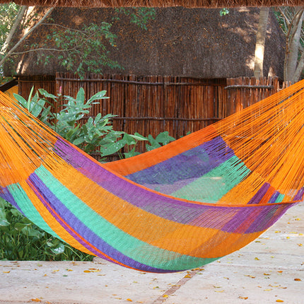 Mayan Legacy Jumbo Size Cotton Mexican Hammock in Alegra Colour