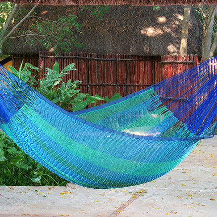 Mayan Legacy Single Size Cotton Mexican Hammock in Caribe Colour