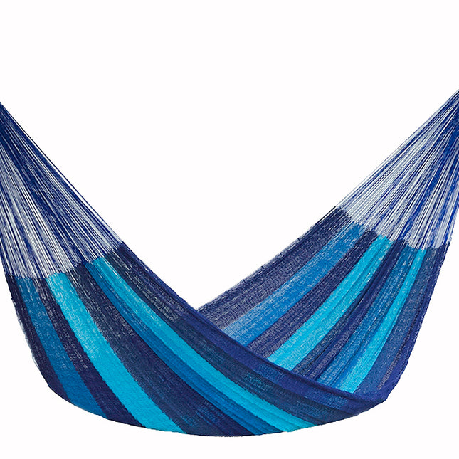 Mayan Legacy King Size Cotton Mexican Hammock in Caribbean Blue Colour