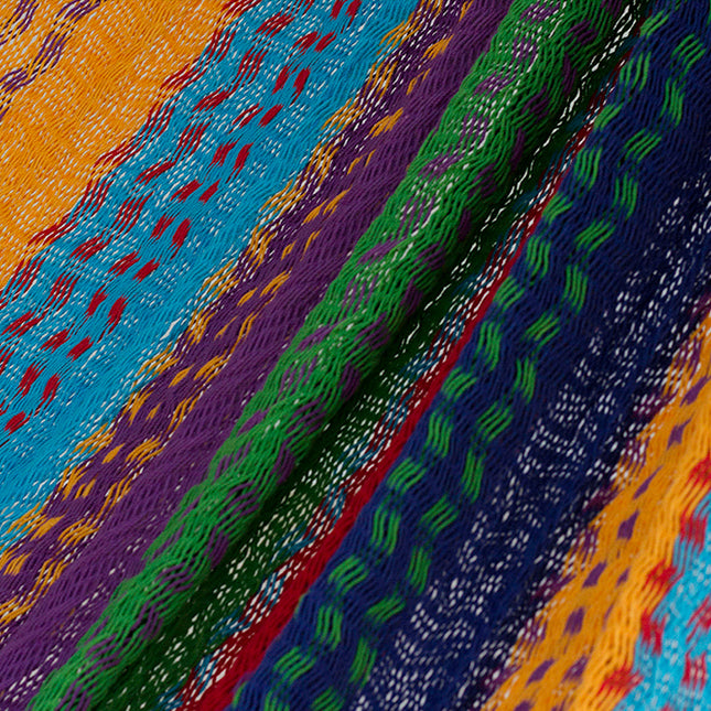 Mayan Legacy Queen Size Cotton Mexican Hammock in Colorina Colour