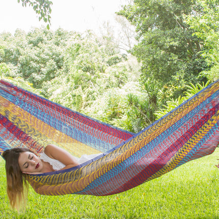 Mayan Legacy King Size Cotton Mexican Hammock in Confeti Colour