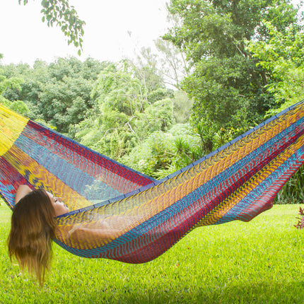 Mayan Legacy Jumbo Size Cotton Mexican Hammock in Confeti Colour