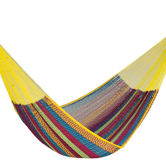 Mayan Legacy Queen Size Cotton Mexican Hammock in Confeti Colour