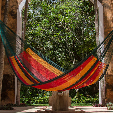 Mayan Legacy King Size Cotton Mexican Hammock in Imperial Colour