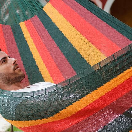 Mayan Legacy Queen Size Cotton Mexican Hammock in Imperial Colour