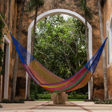 Mayan Legacy Queen Size Cotton Mexican Hammock in Mexicana Colour