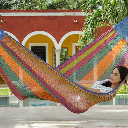 Mayan Legacy Jumbo Size Cotton Mexican Hammock in Mexicana Colour