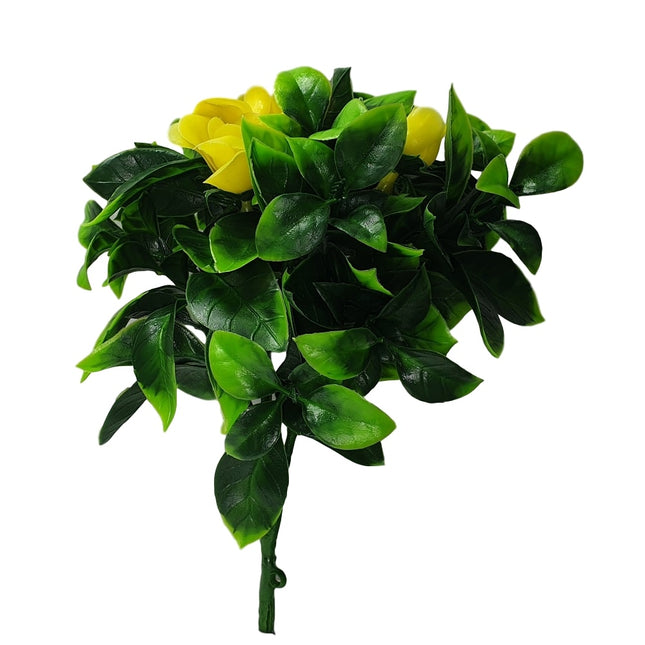 Flowering Yellow Rose Stem UV Resistant 30cm