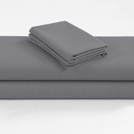 Elan Linen 1200TC Organic Cotton Single Grey Bed Sheet Set