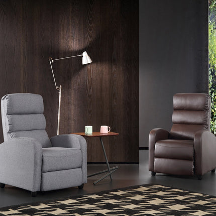 Luxury Fabric Recliner Chair - Grey