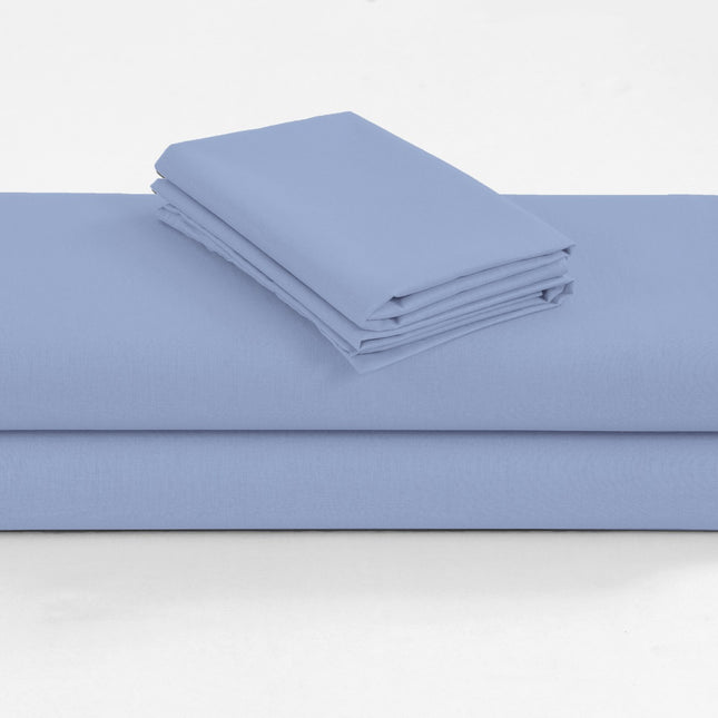 Elan Linen 1200TC Organic Cotton Sky Blue King Single Bed Sheet Set
