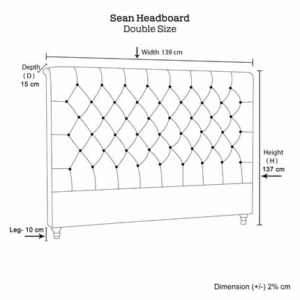 Bed Head King Size French Provincial Headboard Upholsterd Fabric Beige