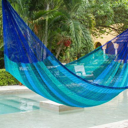 Mayan Legacy King Plus Size Nylon Mexican Hammock in Caribe Colour