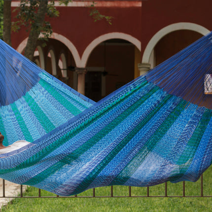 Mayan Legacy King Plus Size Nylon Mexican Hammock in Caribe Colour