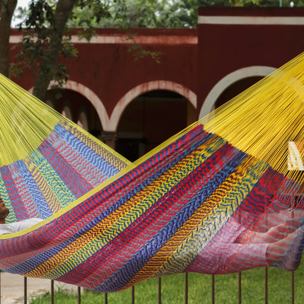 Mayan Legacy King Plus Size Nylon Mexican Hammock in Confeti Colour