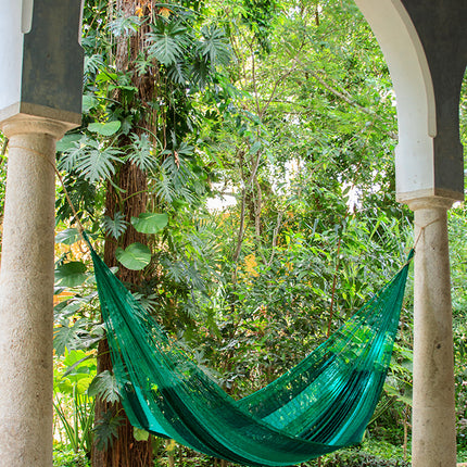 Mayan Legacy King Plus Size Nylon Mexican Hammock in Fresh Garden Colour