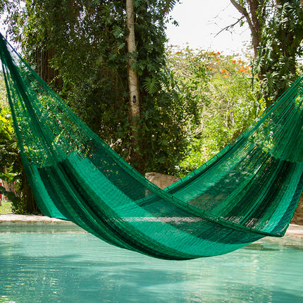 Mayan Legacy King Plus Size Nylon Mexican Hammock in Fresh Garden Colour