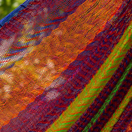 Mayan Legacy Jumbo Plus Size Nylon Mexican Hammock in Mexicana Colour