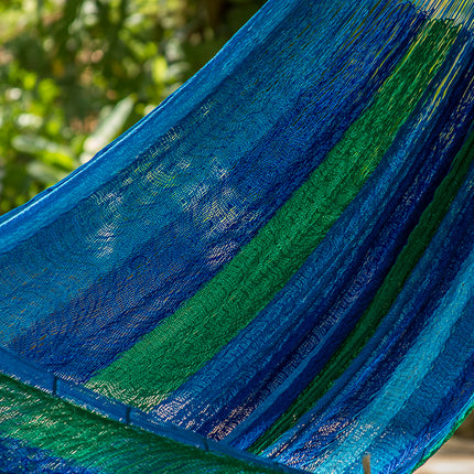 Mayan Legacy King Plus Size Nylon Mexican Hammock in Oceanica Colour