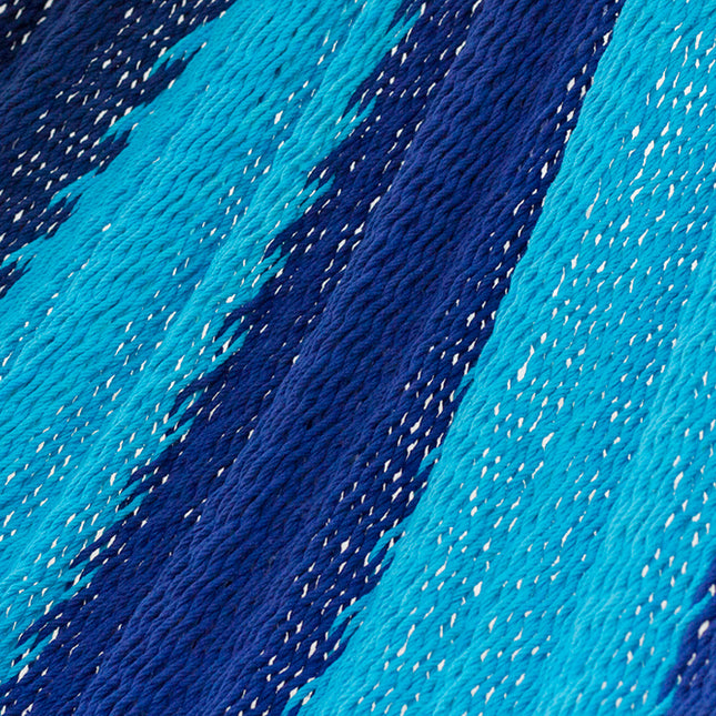 Mayan Legacy King Size Outdoor Cotton Mexican Hammock in Caribbean Blue Colour