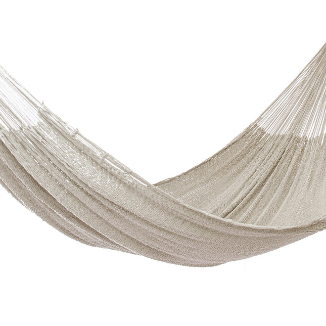 Mayan Legacy King Size Outdoor Cotton Mexican Hammock in Cream Colour