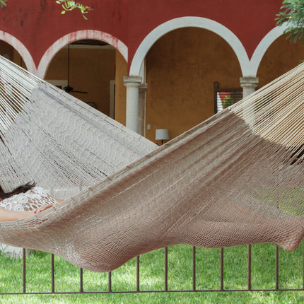 Mayan Legacy Jumbo Size Outdoor Cotton Mexican Hammock in Dream Sands Colour