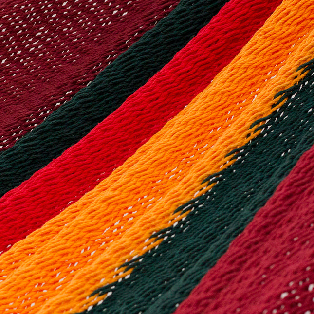 Mayan Legacy Queen Size Outdoor Cotton Mexican Hammock in Imperial Colour