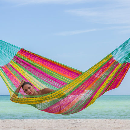 Mayan Legacy Jumbo Size Outdoor Cotton Mexican Hammock in Radiante Colour