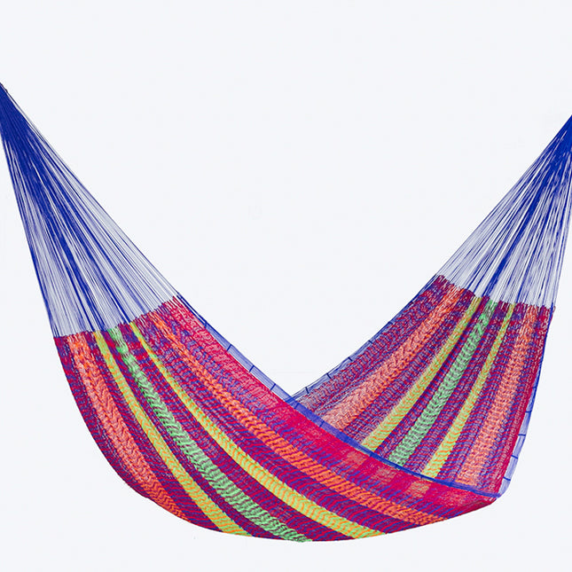 Mayan Legacy Queen Size Super Nylon Mexican Hammock in Mexicana Colour