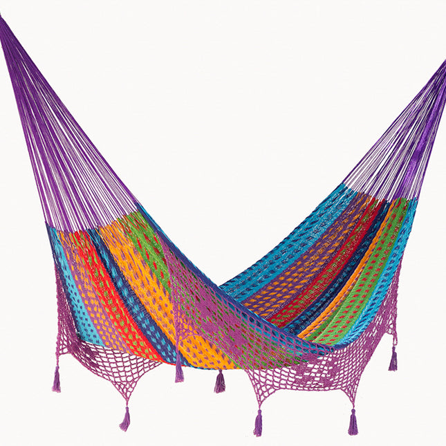 Mayan Legacy King Size Deluxe Outdoor Cotton Mexican Hammock in Colorina Colour