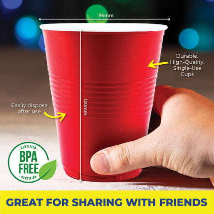 Party Central 480PCE Red Party Cups Disposable Large Rim High Quality 450ml