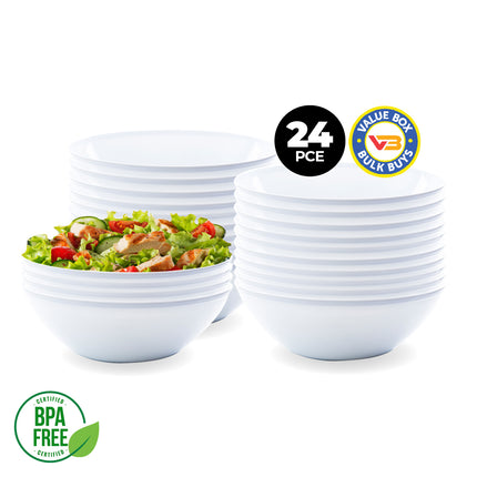 Home Master 24PCE Melamine Bowls Stackable Lightweight Durable 30cm