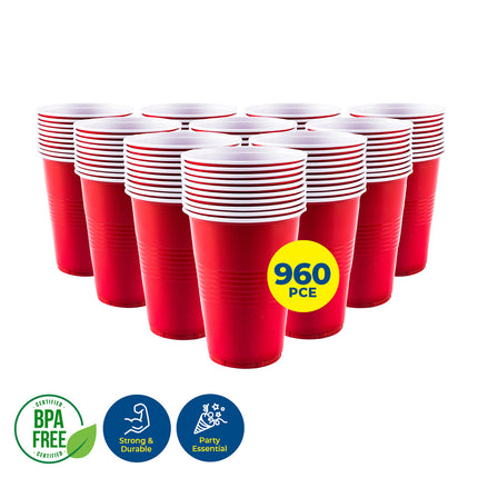 Party Central 960PCE Red Party Cups Disposable BPA Free High Quality 265ml