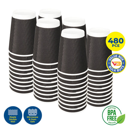 Party Central 480PCE Disposable Coffee Cups Microwave Safe 230ml